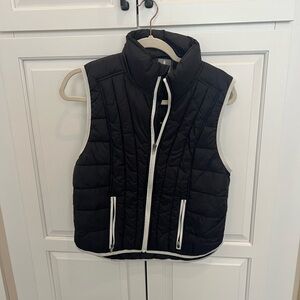 Free People Black and White Quilted Vest